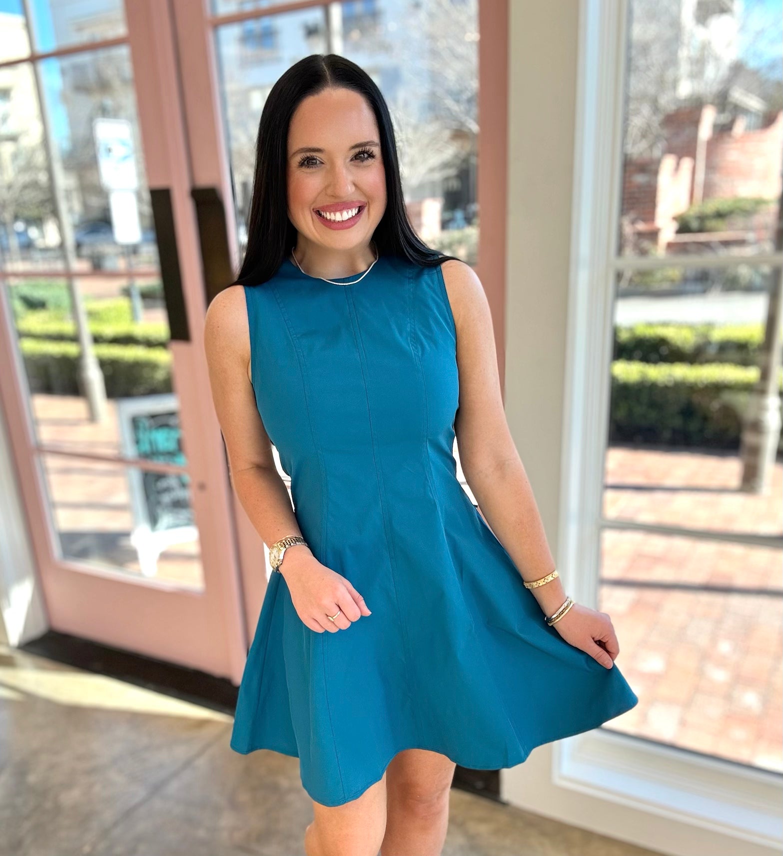 meral mini dress teal Mary's Teal Mini Dress – Emily Katherine Boutique