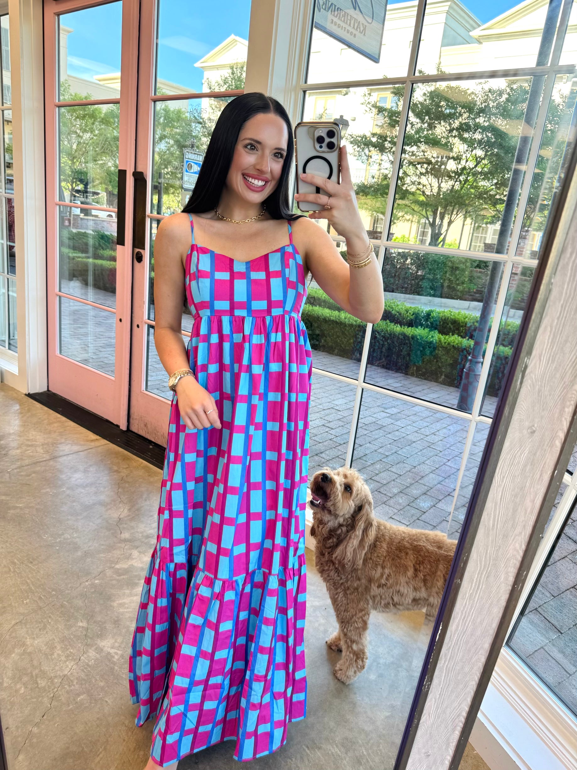 boardwalk maxi dress Boardwalk Stroll Floral Maxi Dress in Blue Curves