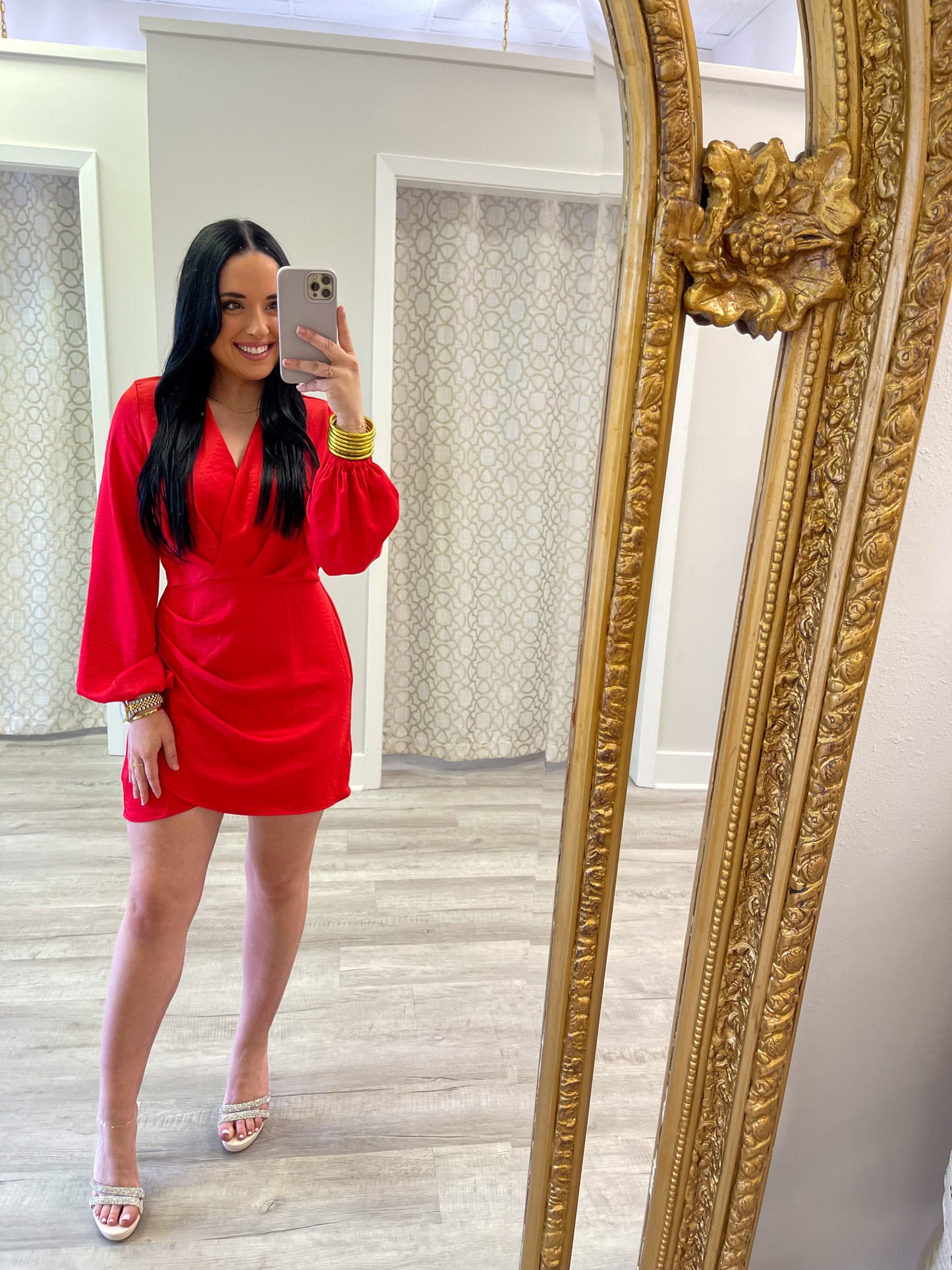 Christmas Red Satin Dress